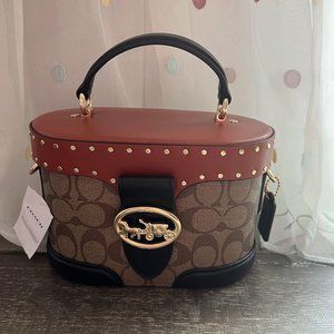 Coach Georgie Gem Crossbody In Colorblock Signature Canvas With Rivets c7231